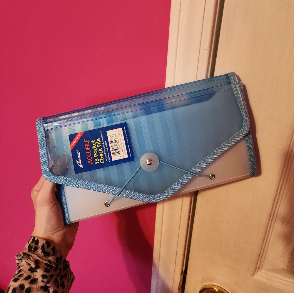 Blue Accordion File Organizer